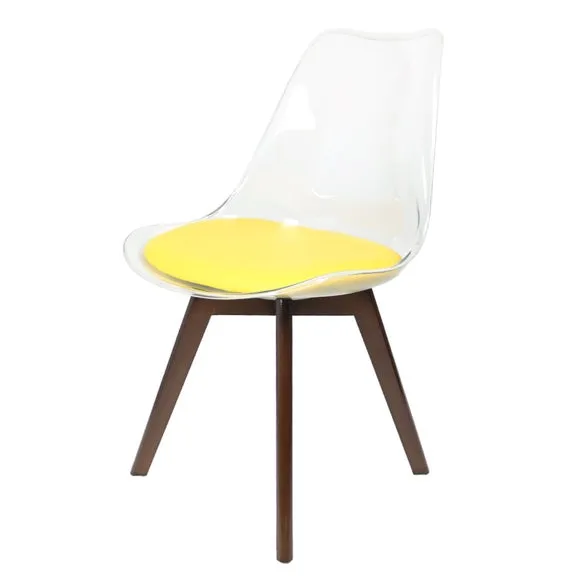 Fusion Living Soho Clear Plastic Dining Chair with Squared Legs 2