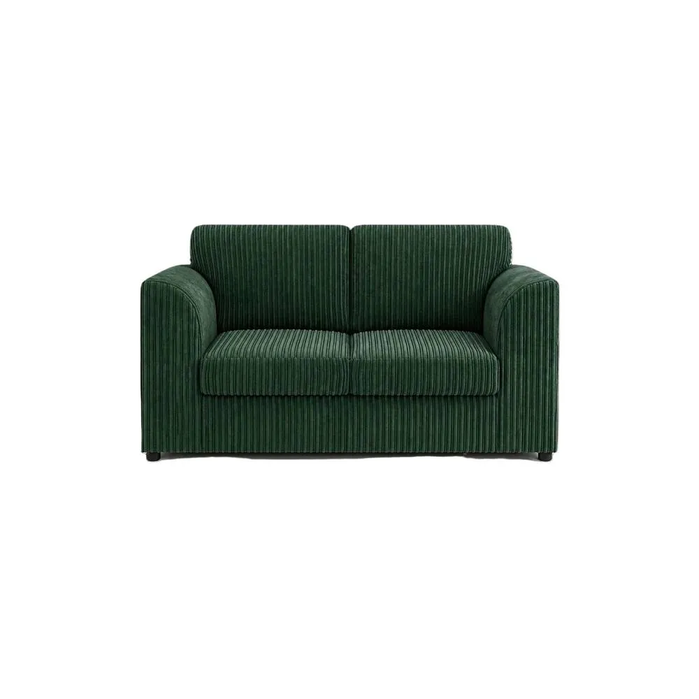 Bliss Furniture Jumbo Cord High Back 2 Seater Sofa in Green
