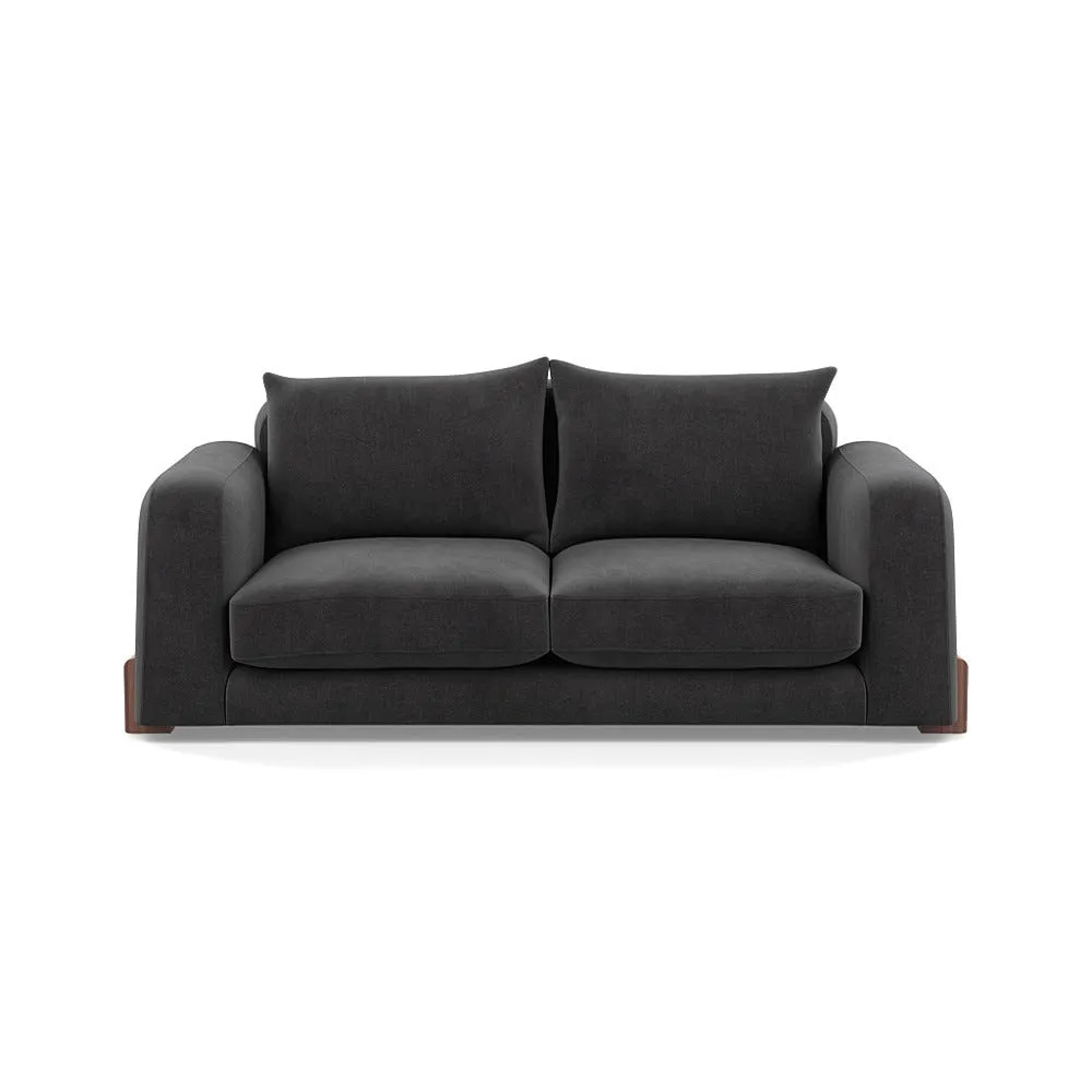 Heal's Nuvola 3 Seater Sofa Smart Luxe Velvet Nickel Walnut Stained Feet 1