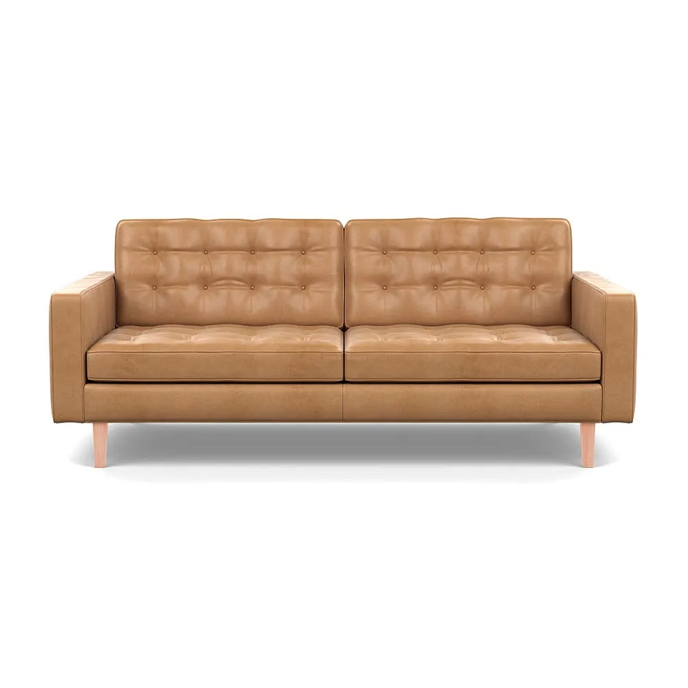Heal's Hepburn 3 Seater Daino Leather Parchment Natural 1