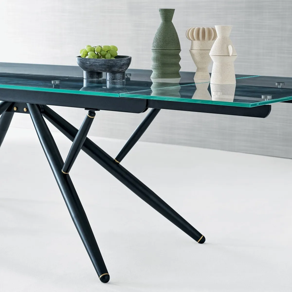 Bontempi Bridge Dining Table 200X106X75Cm, Black Glass | Barker & Stonehouse 4