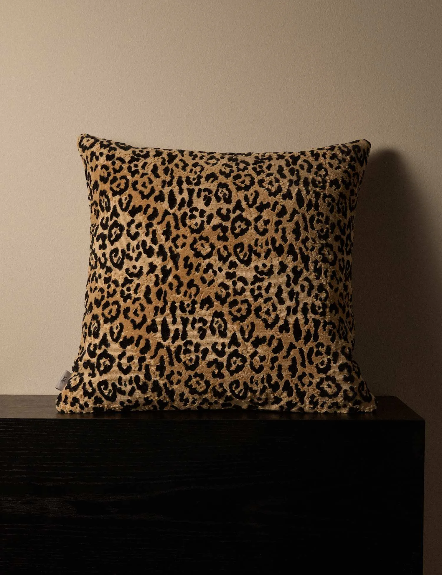 M&S X Kelly Hoppen Cotton Rich Leopard Print Jacquard Cushion Brown Mix
