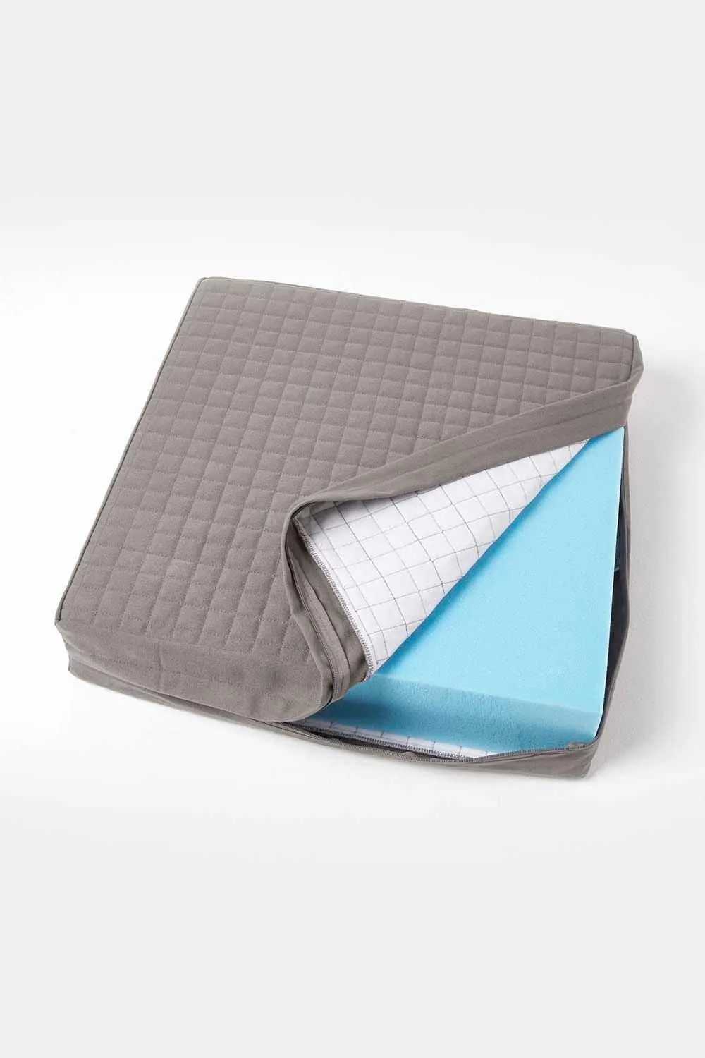 Homescapes Cotton Orthopaedic Foam Armchair Booster Cushion in Charcoal 2