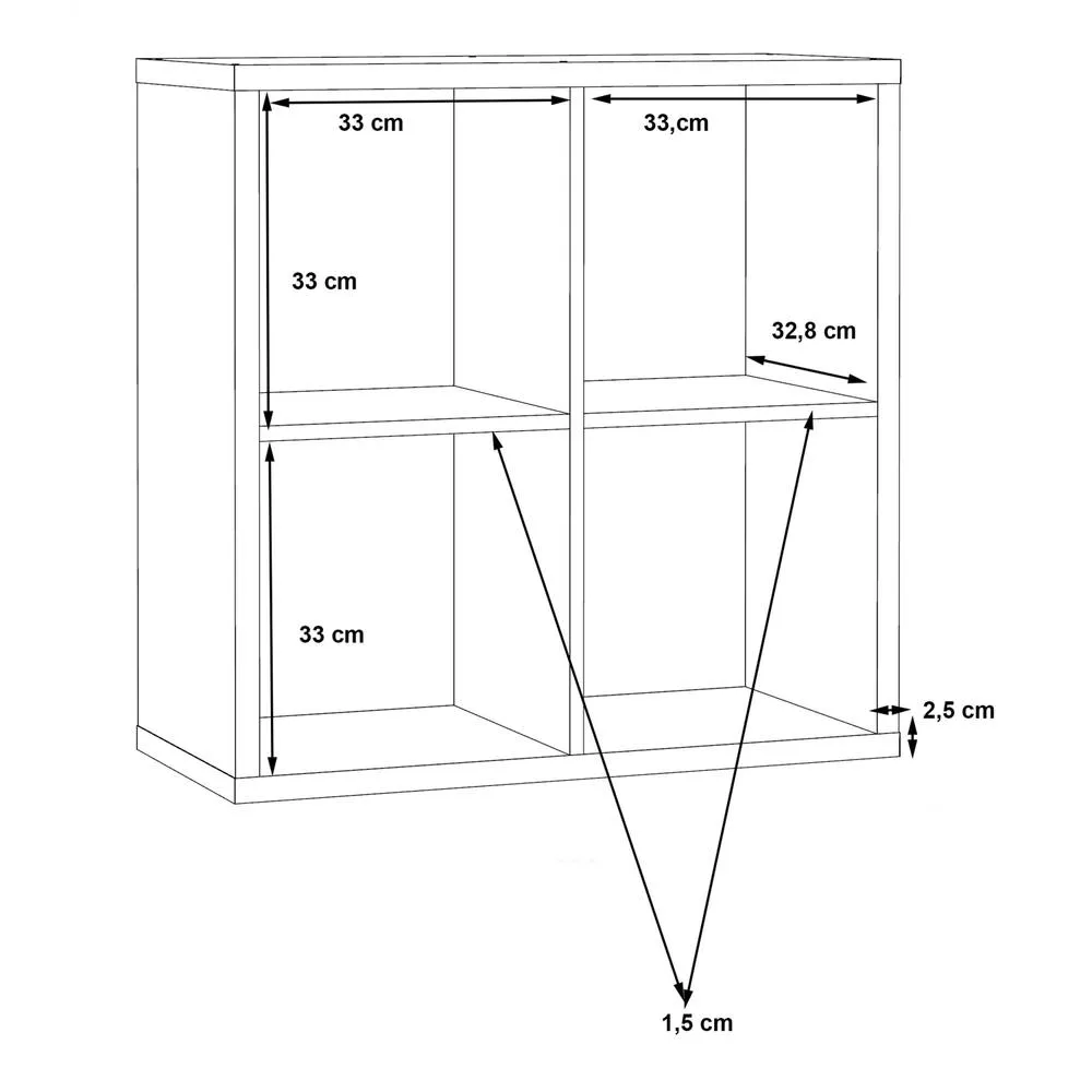 Furniture To Go Mauro 2x2 Storage Unit in Grey 6