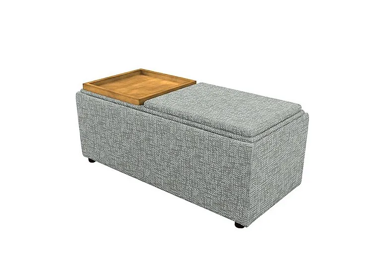 Fabric Storage Bench Tray Stool - Remco Duck Egg