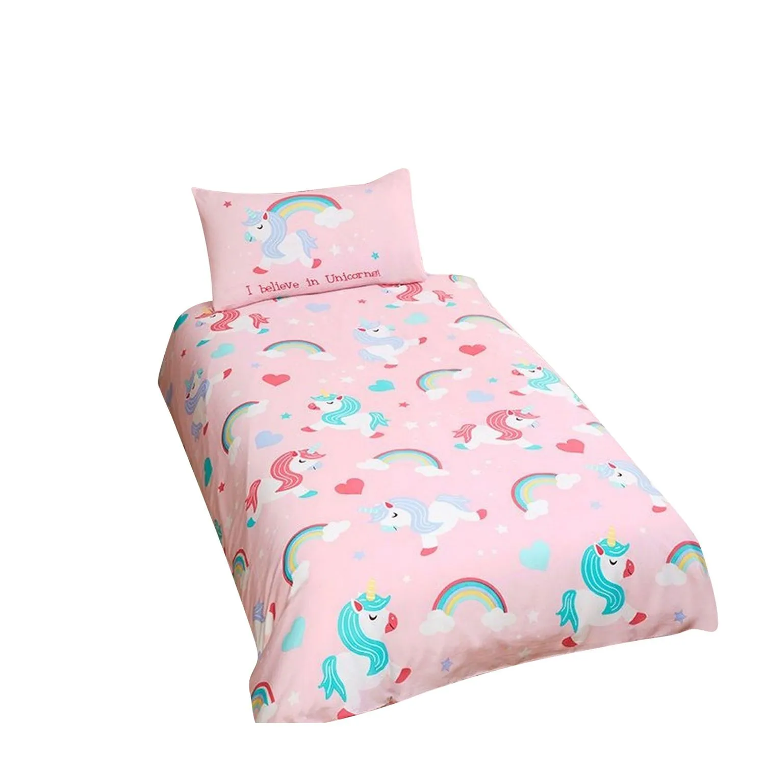 Bedding & Beyond I Believe In Unicorns Duvet Cover Set in Pink