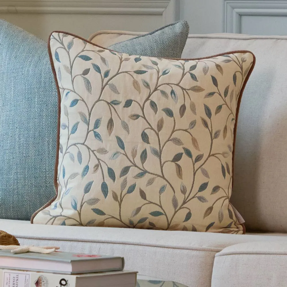 Voyage Maison Cervino Piped Jacquard Cushion in Cream 1