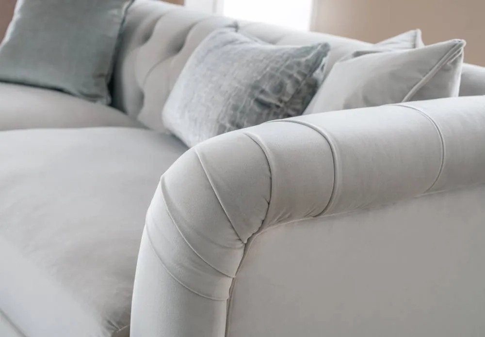 The Great Sofa Company Kensington 3-Seater Velvet Chesterfield Sofa in Silver 6