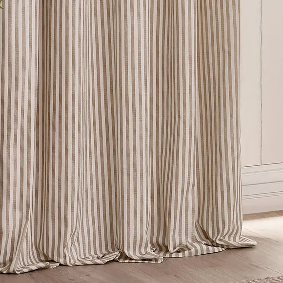 Yard Hebden 100% Cotton Blackout Pencil Pleat Curtains Natural 168Cm Width 137Cm Drop, Cream 4