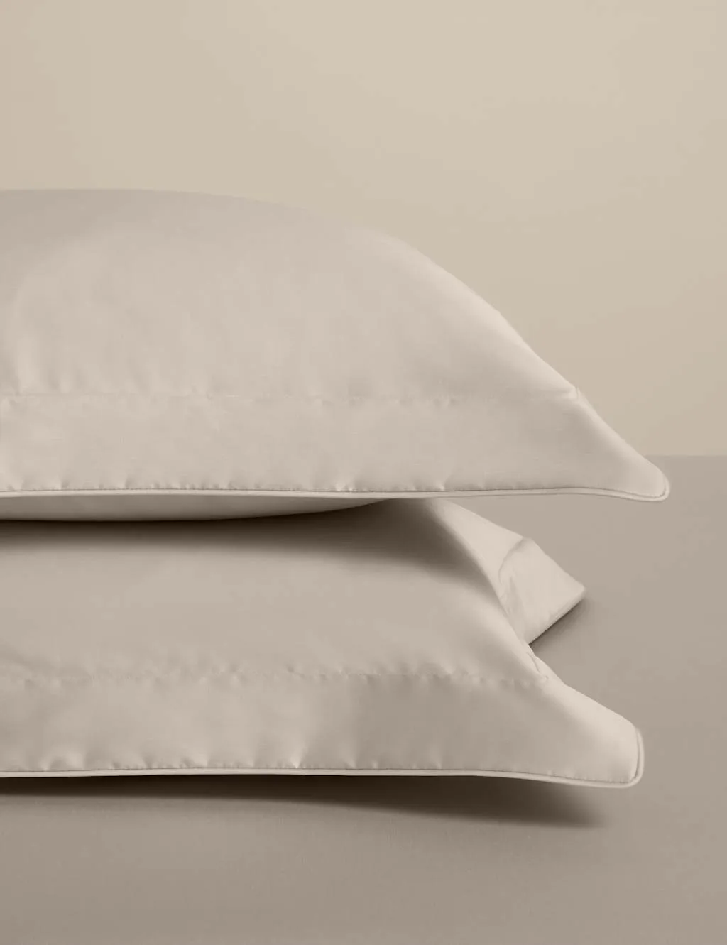 M&S Egyptian Cotton 230 Thread Count Silky Oxford Pillowcases Putty