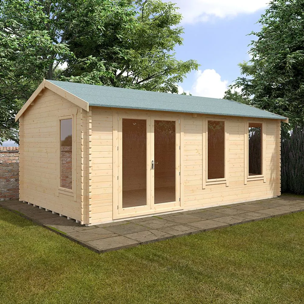 Buttercup Farm 20x12 The Sherborne 44mm Cabin - L595 x W355 x H282.9 cm in Natural 2