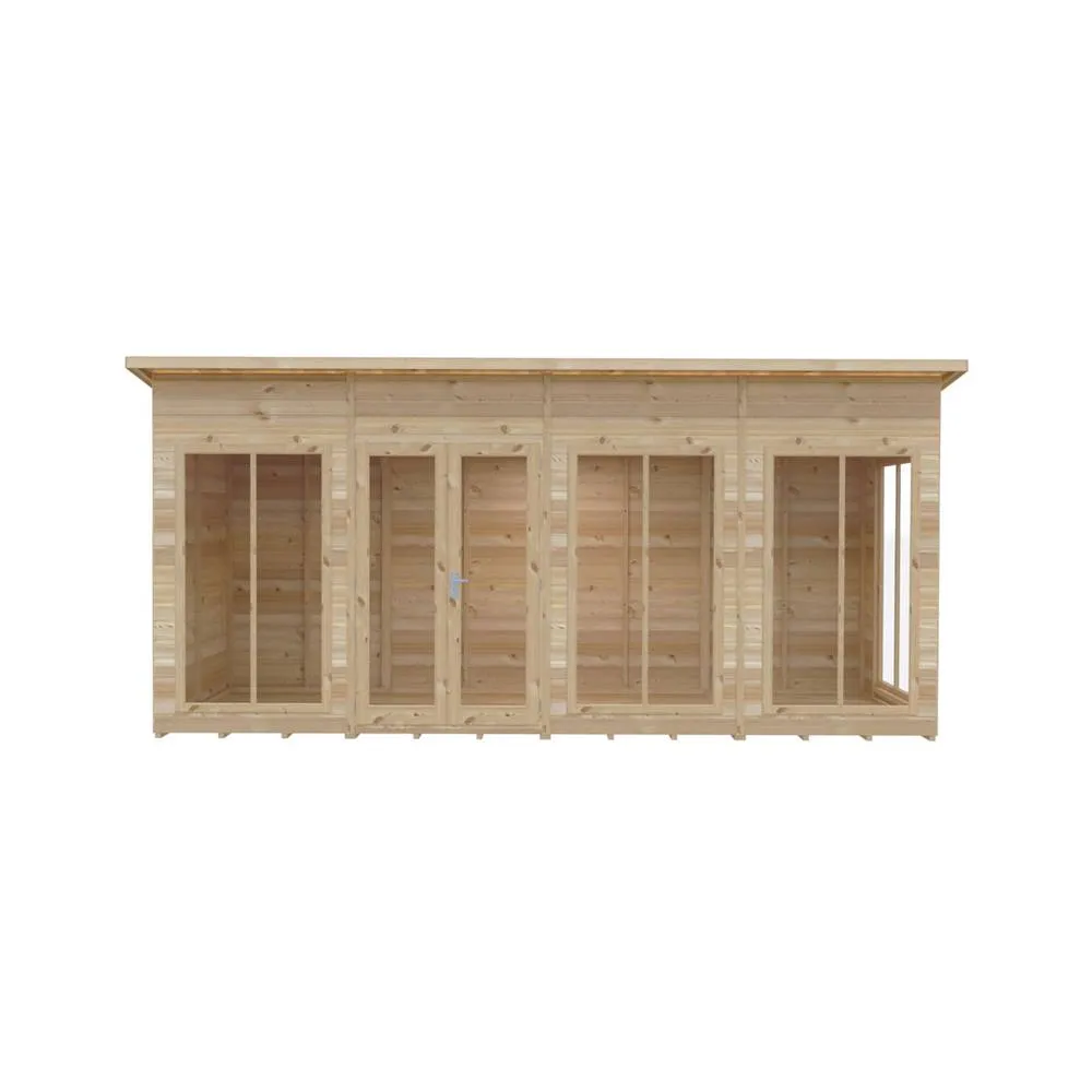 Shires Lela 16x6 Summerhouse - L185.8 x W476 x H228.4 cm in Light Brown