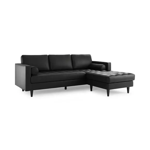 Zoe Faux Leather Corner Chaise 2