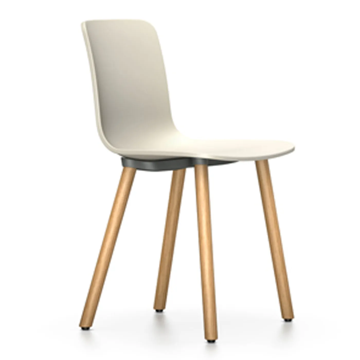 Vitra HAL RE Wood Chair 31 Warm Grey Light Oak Legs 1