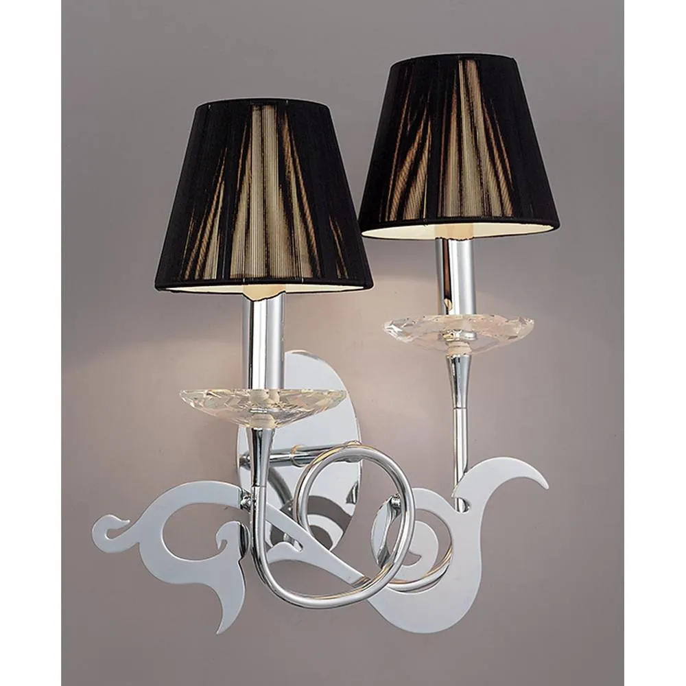 Netlighting Acanto Wall Lamp Switched 2 Light E14 Chrome Black Shades 2