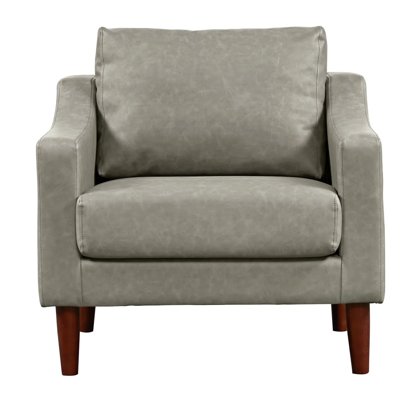 Argos Home Brixton Faux Leather Armchair - Grey