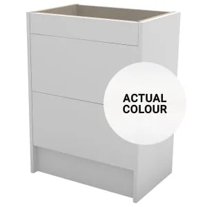 Duarti By Calypso Cascade 600mm Slimline 2 Drawer Floor Standing Vanity Unit - Matt White