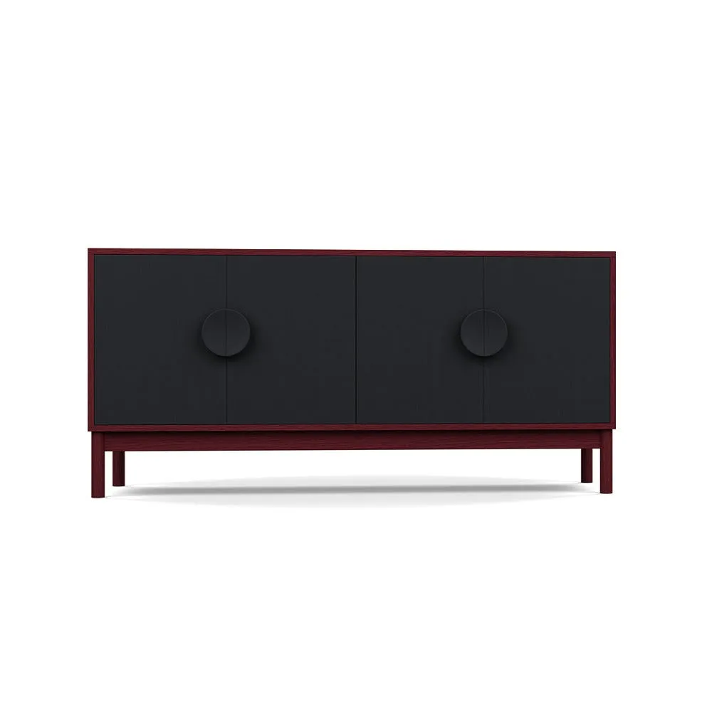 Heal's Tinta Sideboard Red Stain Frame Black Stain Doors 1