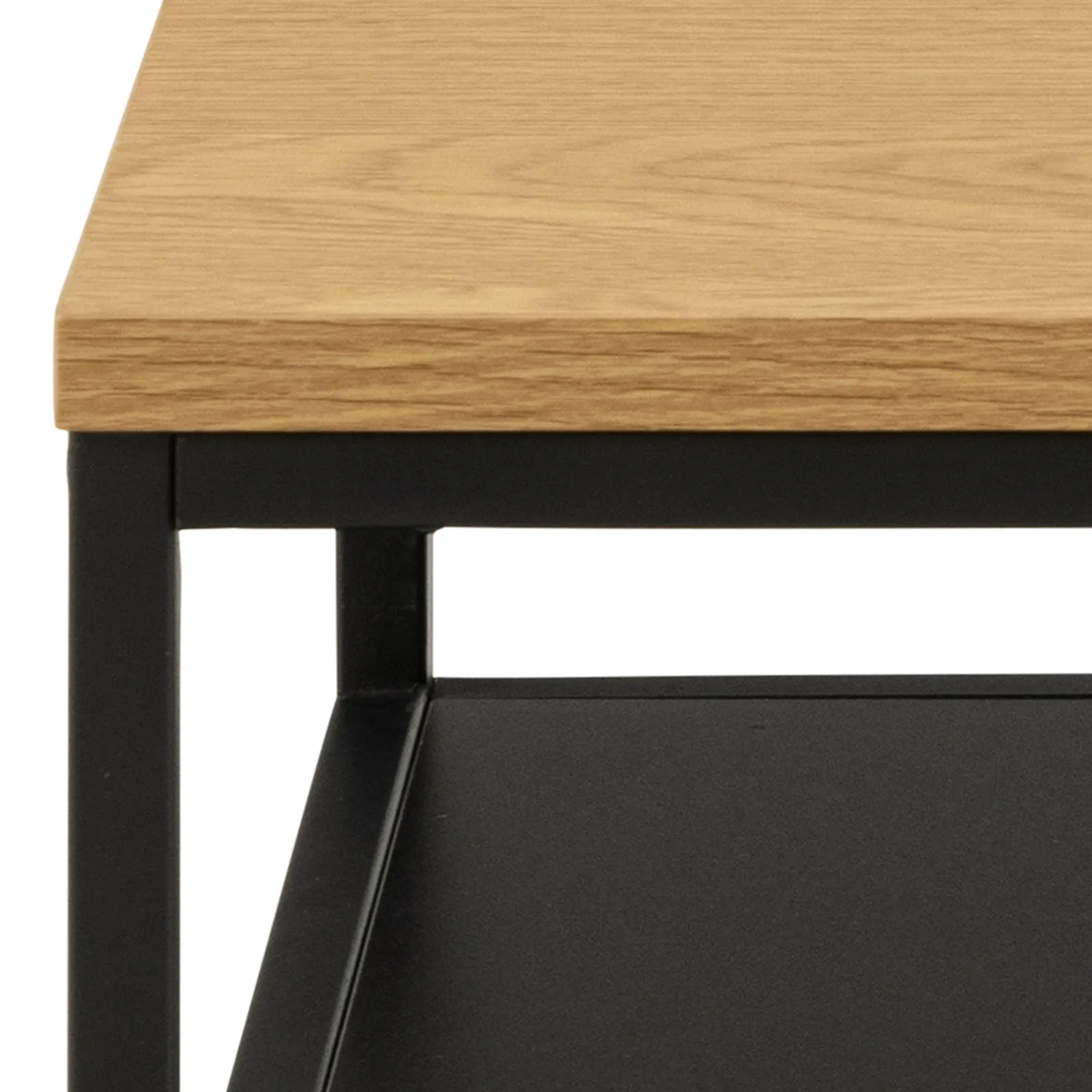 Furniture To Go Gila Square Coffee Table with Open Shelf in Oak & Black 6
