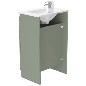Newland Sage Green Slimline Basin Floorstanding Unit - 500mm 2