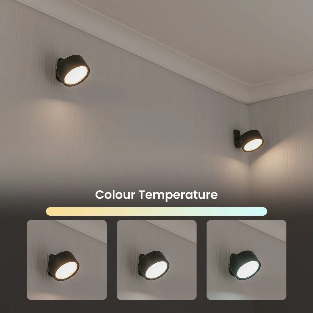 ValueLights Marshall Set of 2 Rechargeable Easy Fit 360 RGB Spotlight Light Fittings in Black 3