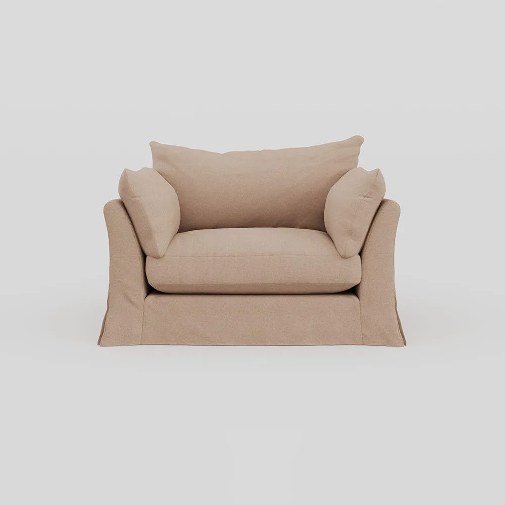Heal's Tailor Loose Cover Loveseat Capelo Linen Rosedale Natural Beech Feet