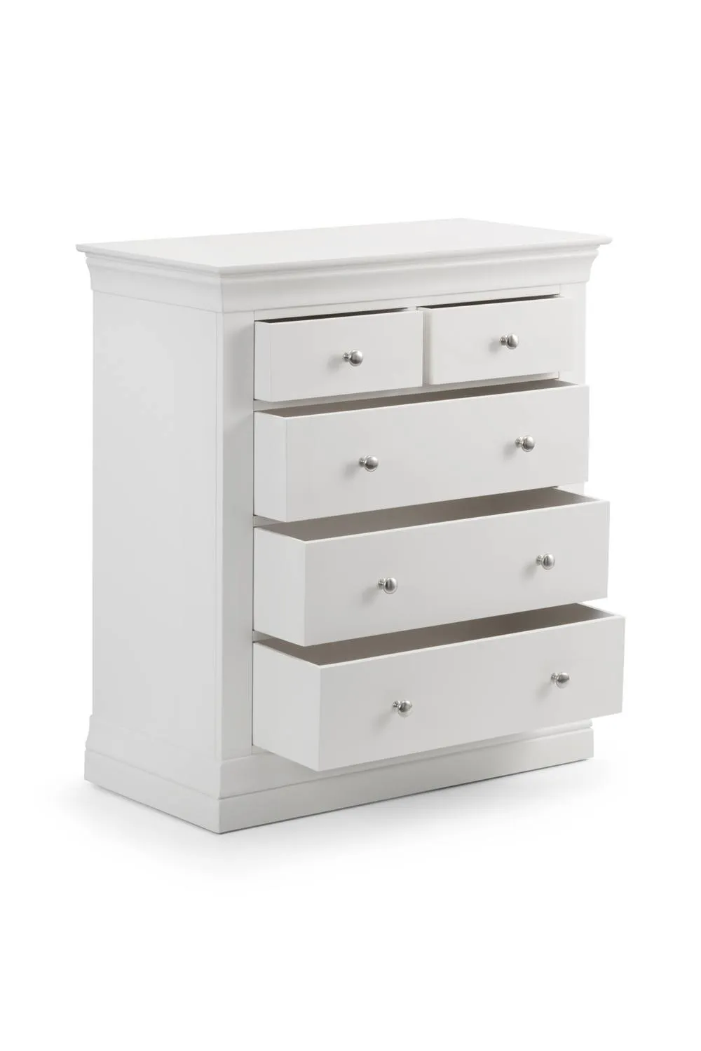 Julian Bowen Clermont 5 Drawer Chest (3+2) in White 5