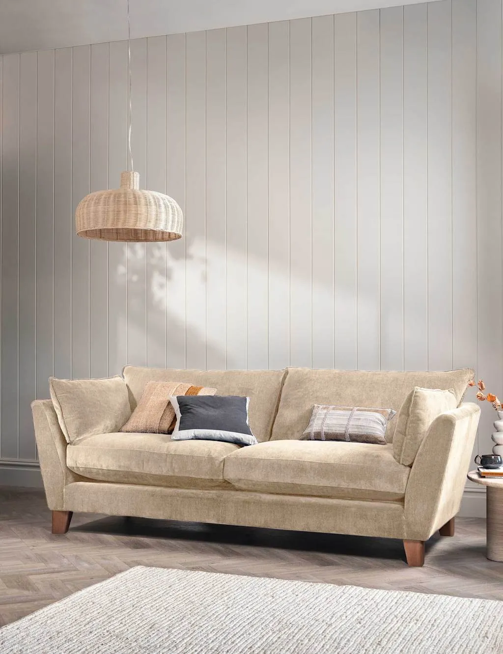 BARKER AND STONEHOUSE Irving Chenille Extra Large 3 Seater Sofa Neutral