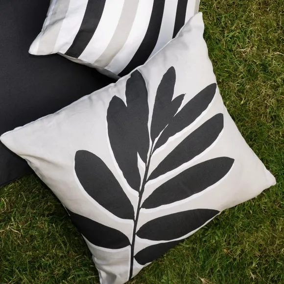 Leaf Print Outdoor Cotton Square Filled Cushion 3