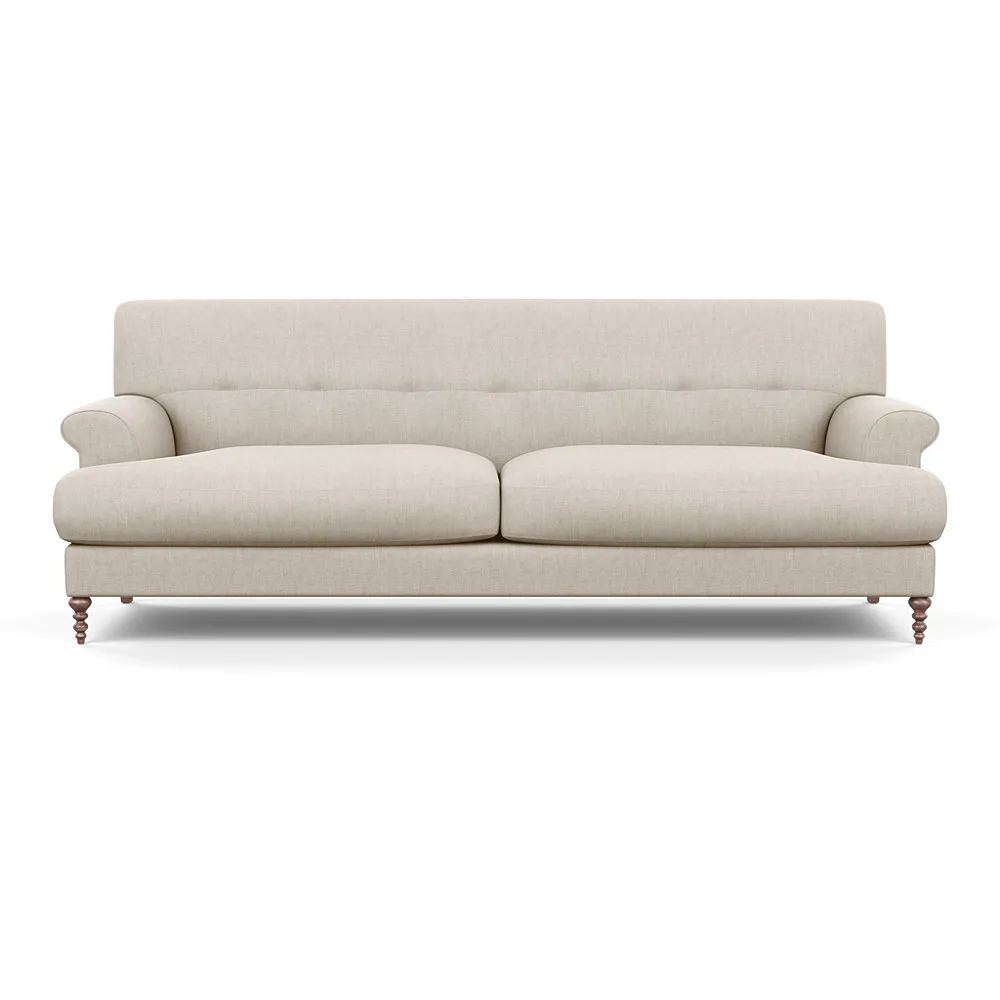 Scp Oscar 3 Seater Formal Sofa Broad Weave Putty Walnut Feet 1