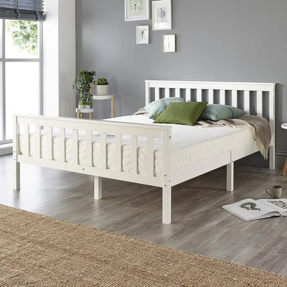 Return - Atlantic Wooden Bed Frame, Single White