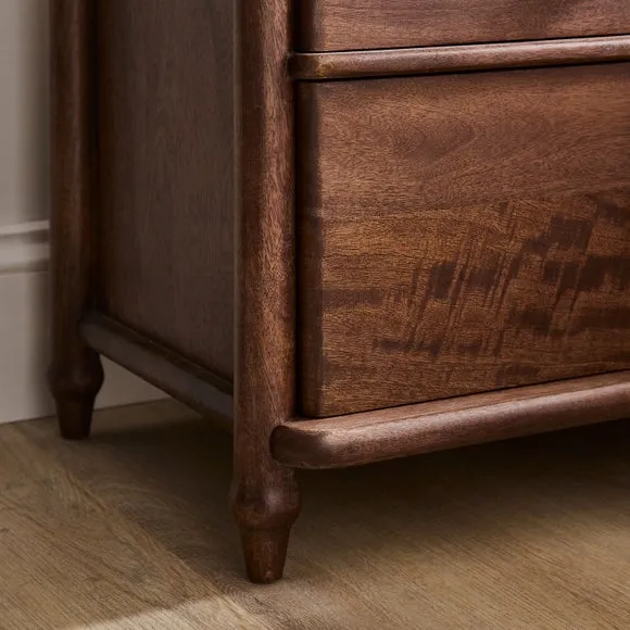 Elma 2 Drawer Bedside Table, Mango Wood 5