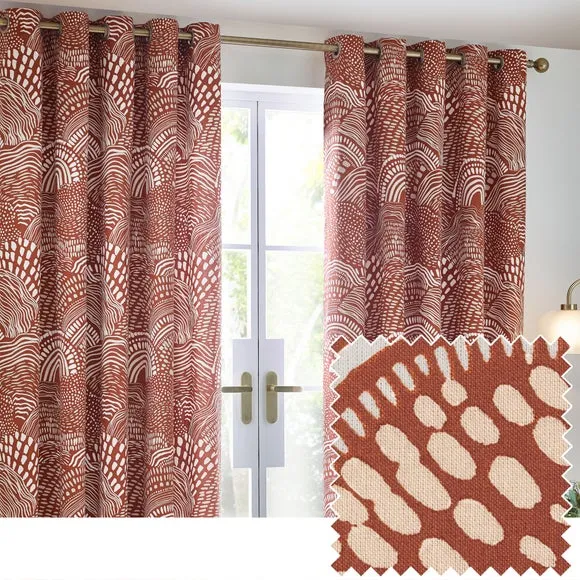 Nola Chestnut Eyelet Curtains 4