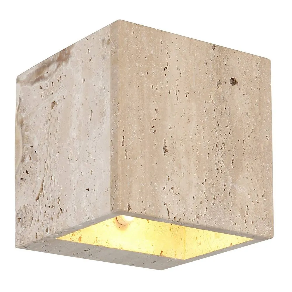 Netlighting Rojas Up & Down Wall Lamp Travertine Stone LED 3000K in Beige