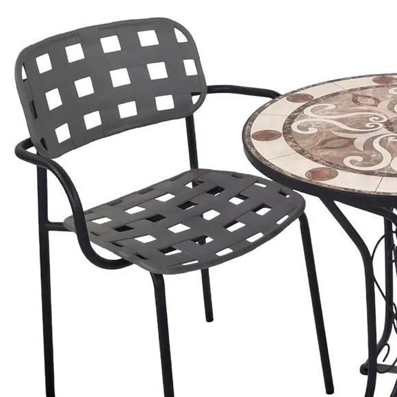 Edmond Bistro Table with 2 Karin Armchairs 3