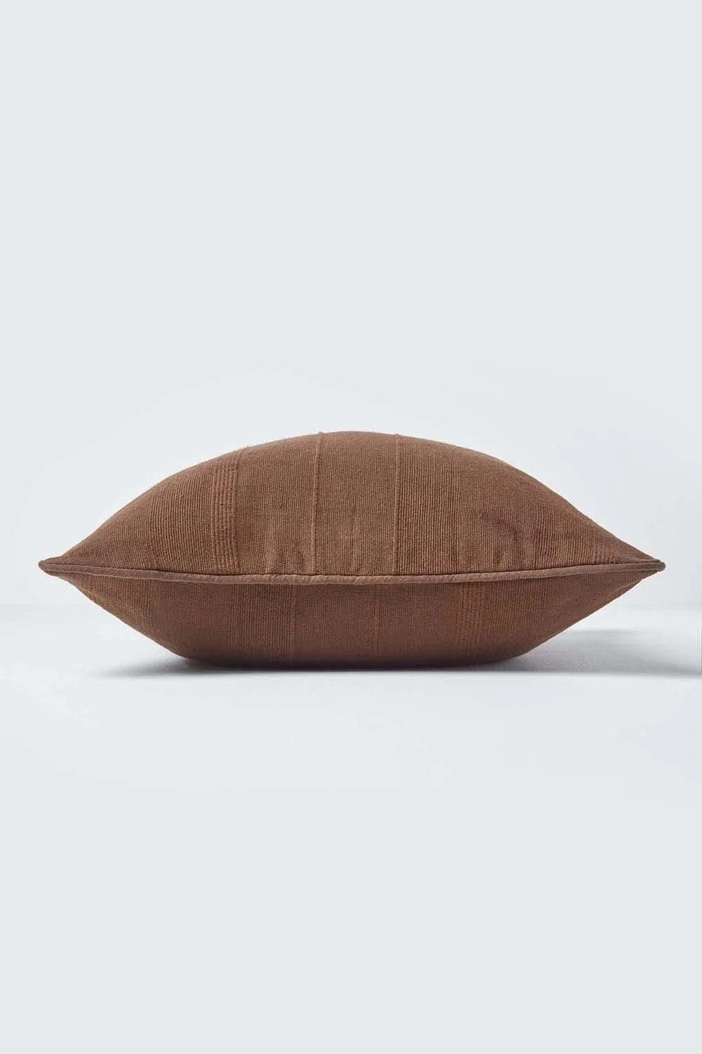 Homescapes Cotton Rajput Ribbed Cushion Cover in Chocolate 2