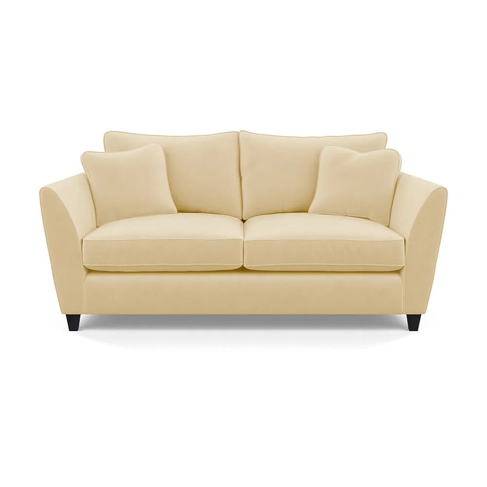 Heal's Torino 3 Seater Sofa Smart Luxe Velvet Biscuit Black Feet 1