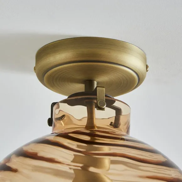 Amber Wave Semi Flush Ceiling Light 4
