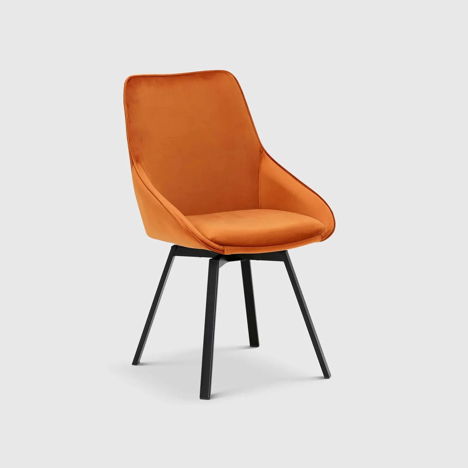 Beckton Leisure Swivel Dining Chair, Orange Velvet | Barker & Stonehouse 2