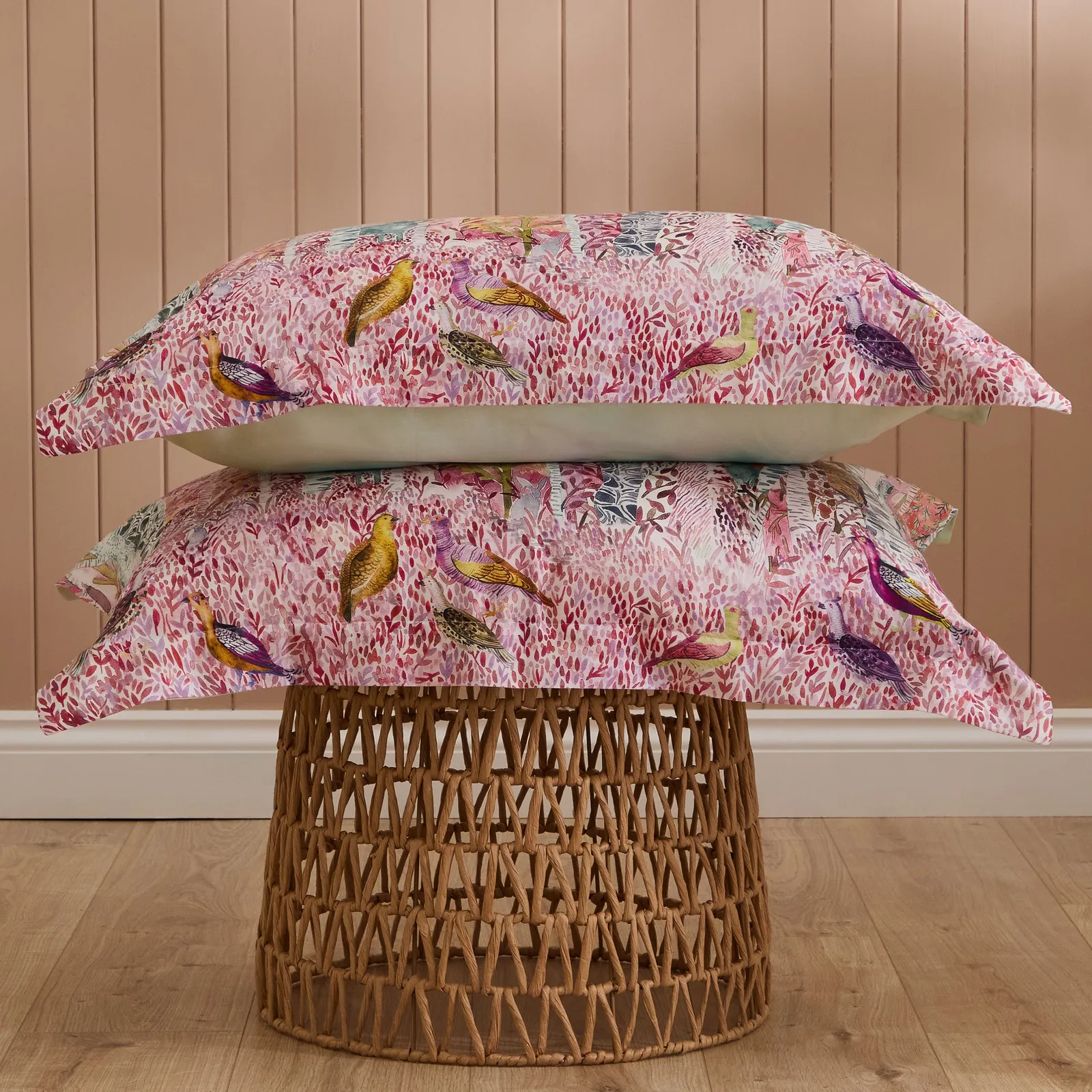 Voyage Maison Whimsical Tale Printed 100% Cotton Duvet Cover Set in Dusty Pink 5