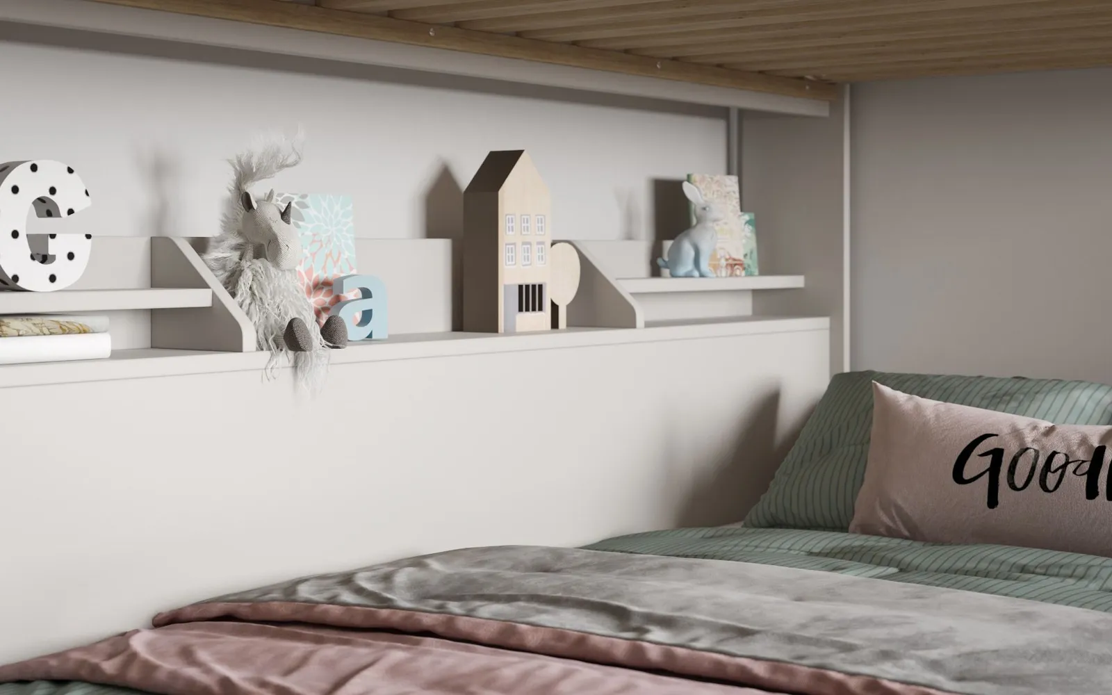 Flair Slick Staircase Triple Bunk Bed with Storage in White 6