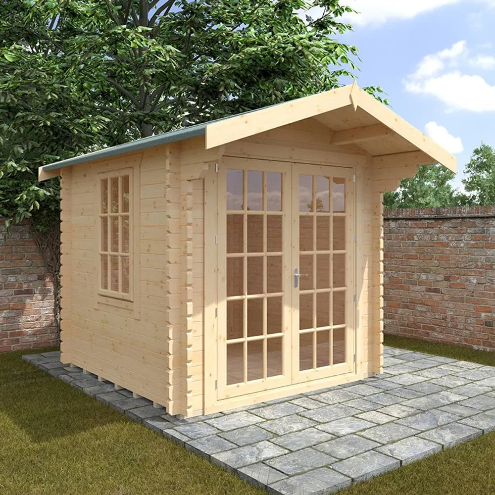 Buttercup Farm 8x8w The Lotherton Plus 44mm Cabin - L235 x W235 x H251.3 cm in Natural 2