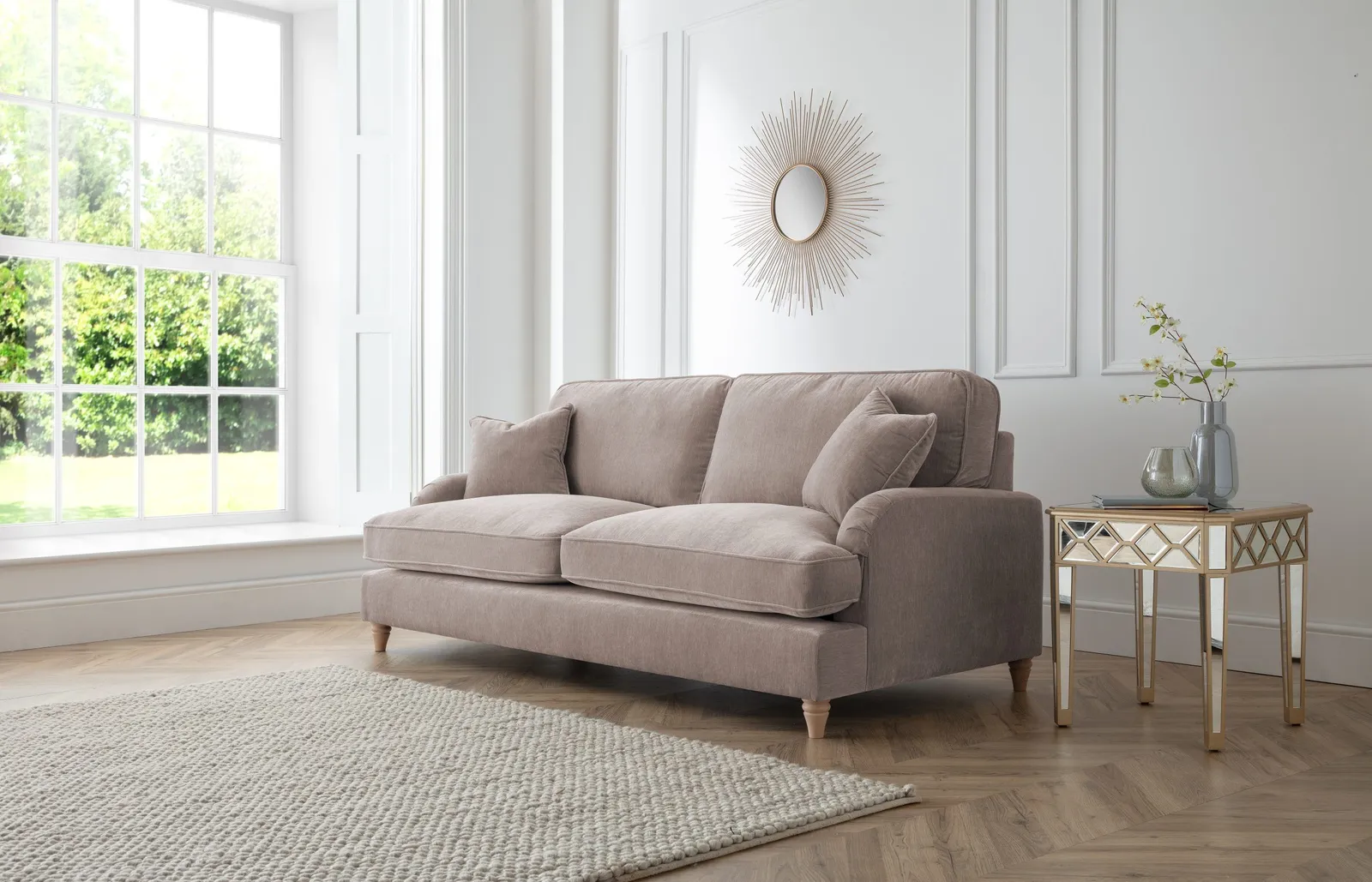 The Great Sofa Company Orla 3 Seater Sofa Manhattan Navy in Taupe 2