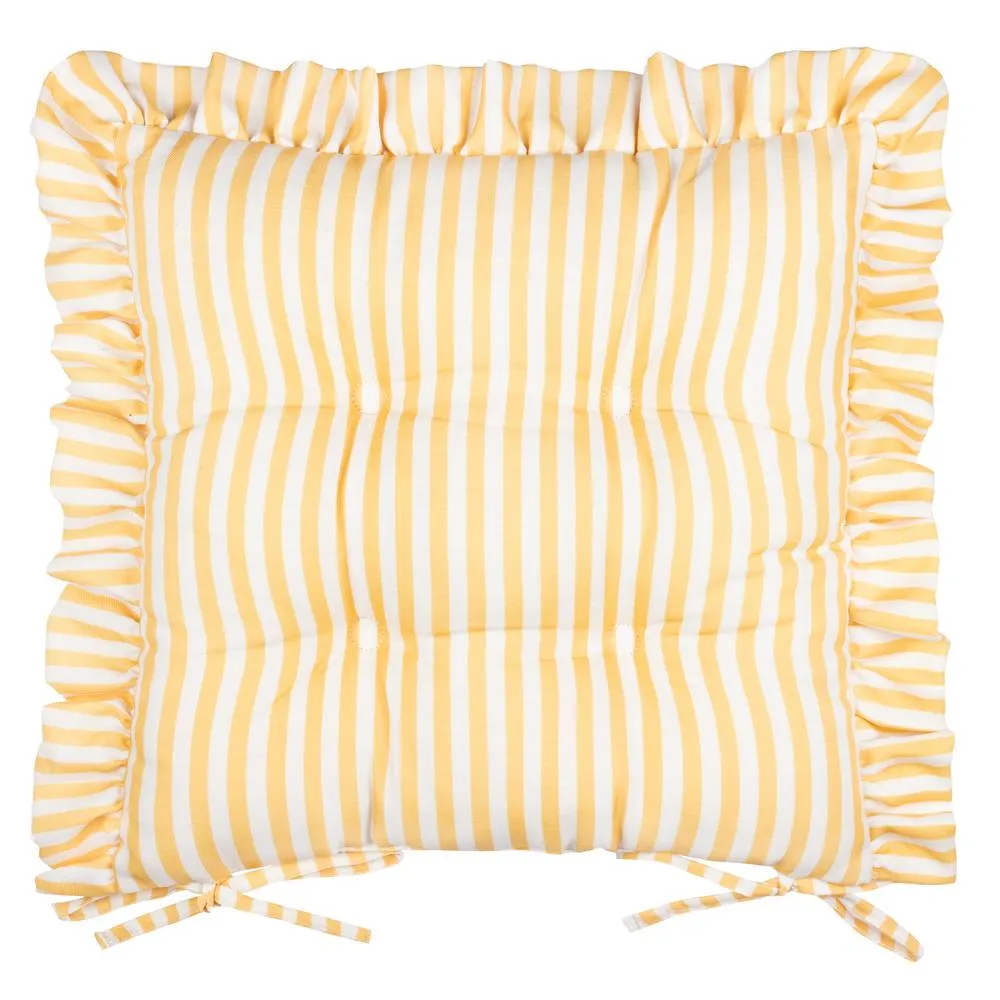 Wylder Millie Ruffle 2 Pack Indoor/Outdoor Seat Pads in Yellow 3