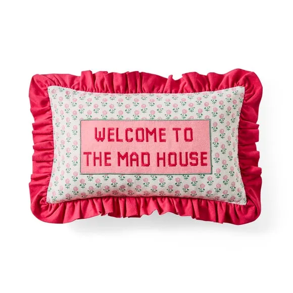 Welcome to The Mad House Cushion 3
