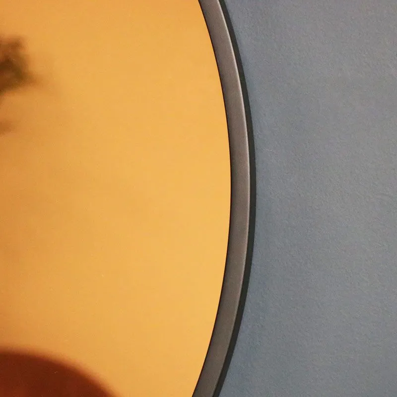 Melody Maison Round Smoked Copper Wall Mirror 80cm X 80cm 2