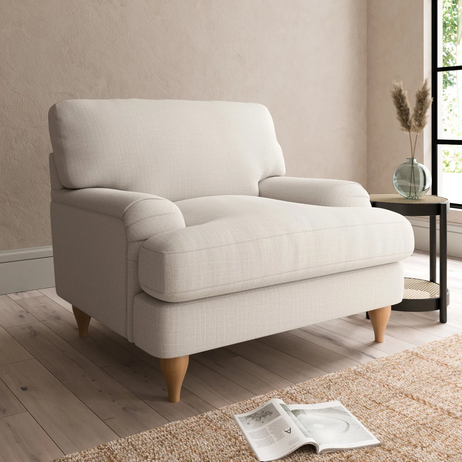 Darwin Slub Cotton Blend Armchair Brown
