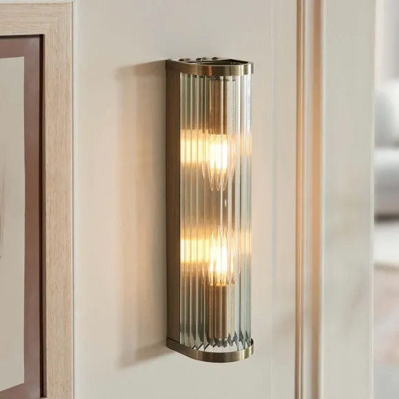 Vogue Hadley 2 Light Ribbed Wall Light
