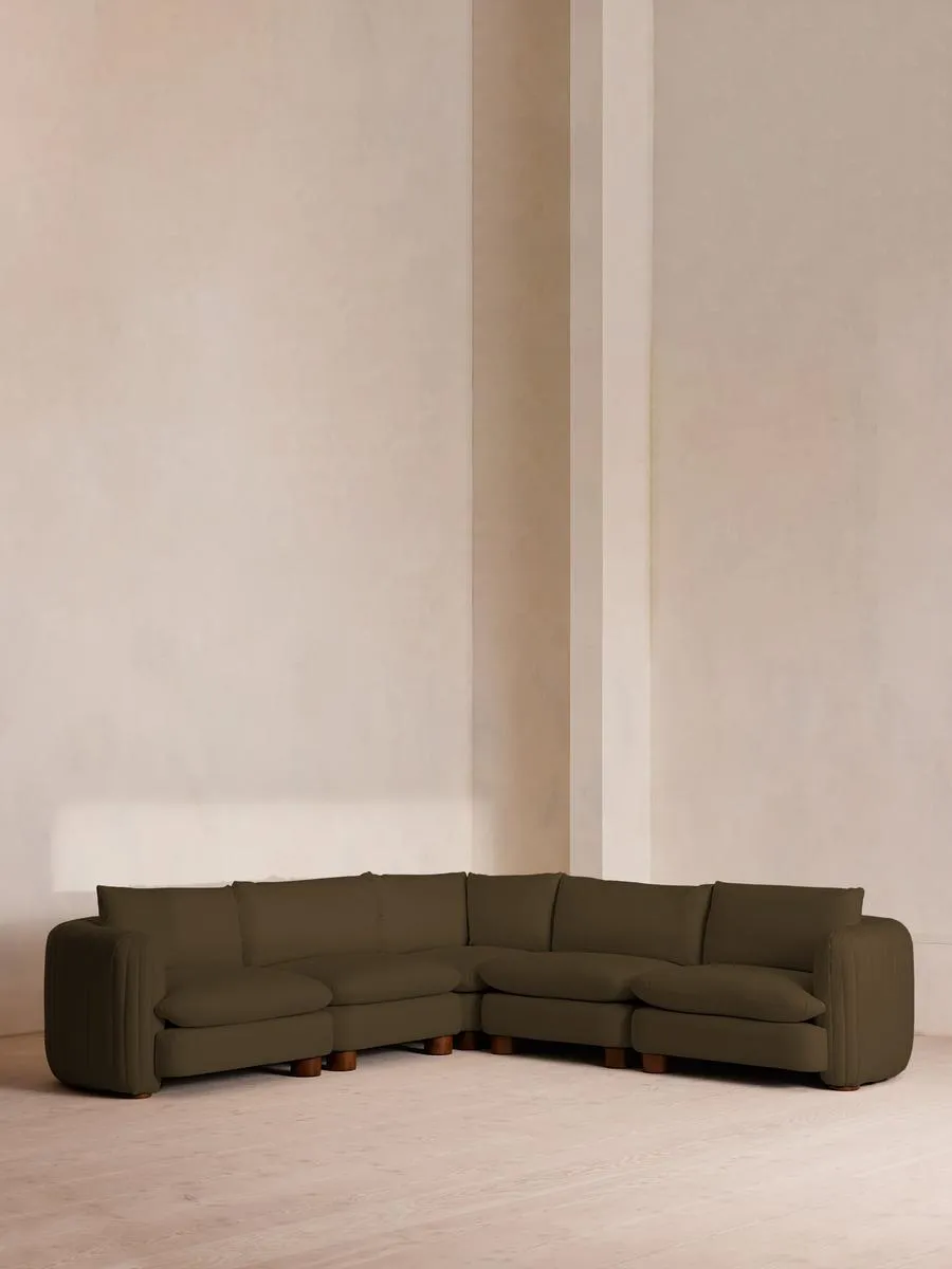 Vivienne Modular Corner Sofa, Linen, Olive