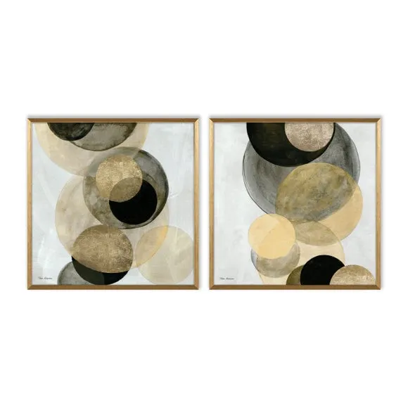 Set of 2 Gold Circles Framed Prints 2